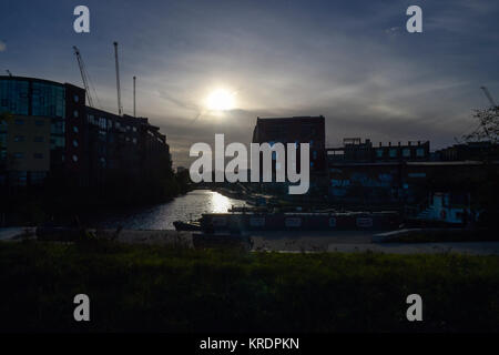 Hackney Wick London UK October 2017 - Canals around the Fish Island development Stock Photo