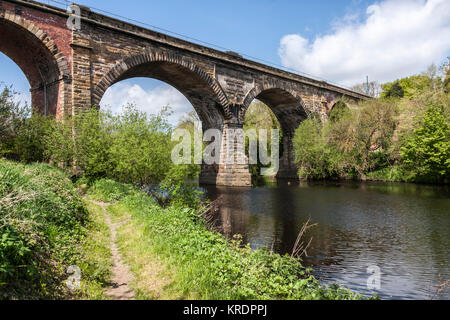 The rail viaduct over the River Tees at Yarm,England,UK Stock Photo