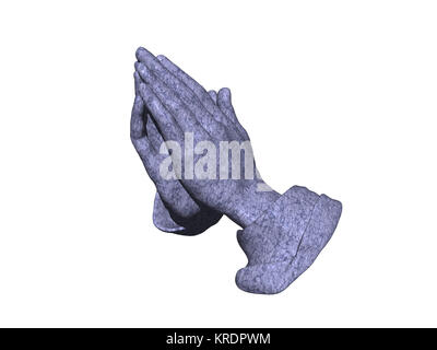 praying hands released as a sculpture Stock Photo