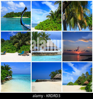 Impressions of Maldives, Collage of Travel Images Stock Photo