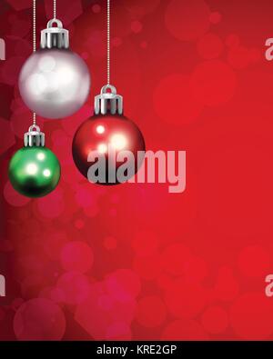 Christmas ornaments on an abstract bokeh lights background. Vector EPS 10 available. Stock Vector
