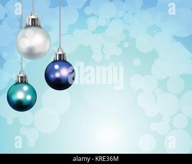 Christmas ornaments on an abstract bokeh lights background. Vector EPS 10 available. Stock Vector