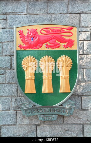 Coat of arms for the Canadian province of Saskatchewan. Stock Photo