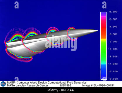 X-30 NASP-Computer Aided Design Computational Fluid Dynamics Stock Photo