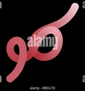 Red worm on black Vector Stock Vector