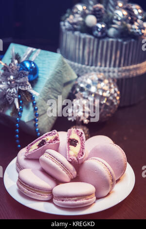 Xmas macaroons cookies Stock Photo