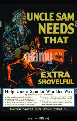 Uncle Sam Needs That Extra Shovelful Stock Photo