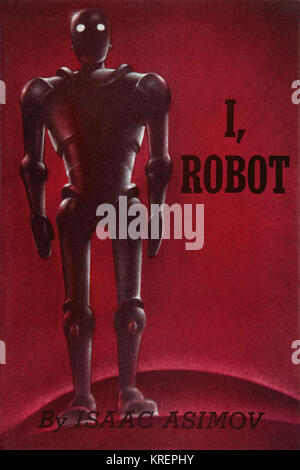 'I, Robot is a collection of nine science fiction short stories by Isaac Asimov. The stories originally appeared in the American magazines Super Science Stories and Astounding Science Fiction between 1940 and 1950 and were then compiled into a book for stand-alone publication by Gnome Press in 1950, in an initial edition of 5,000 copies.  First edition cover.  Edward Daniel Cartier (August 1, 1914 ? December 25, 2008), known professionally as Edd Cartier, was an American pulp magazine illustrator who specialized in science fiction and fantasy art.' Stock Photo
