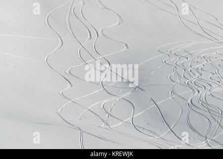 Ski Slope with Fresh Curves Stock Photo