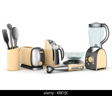 picture of household appliances on a white background Stock Photo