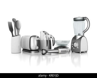 picture of household appliances on a white background Stock Photo