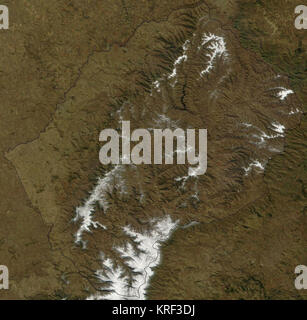 Satellite image of Lesotho in May 2002 Stock Photo