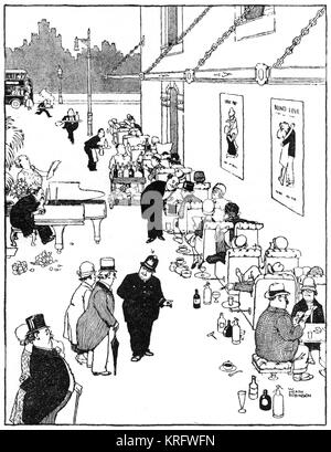 Queue de Luxe, illustration by William Heath Robinson Stock Photo