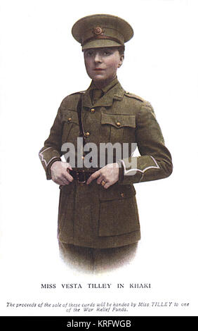 Vesta Tilley in khaki Stock Photo