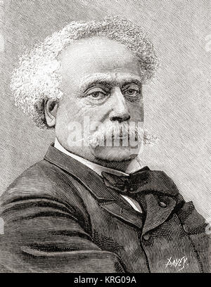 Alexandre Dumas, fils, 1824 –  1895.  French author and playwright. Seen here aged 70.  From The Strand Magazine, published January to June 1894. Stock Photo