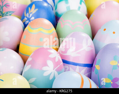 Closeup of a group of colorful Easter eggs Stock Photo