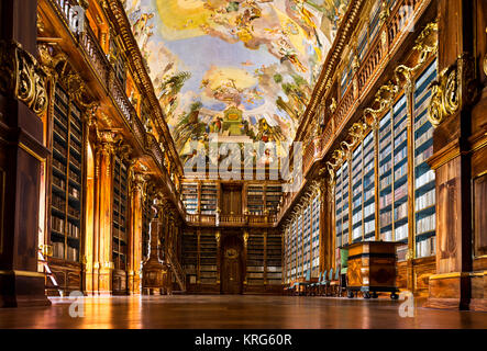 Historical library of Strahov Monastery in Prague, Philosophical Hall Stock Photo