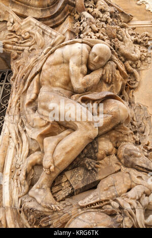 Sculpture on the front gate of Palacio del Marques de Dos Aguas Valencia, Spain Stock Photo