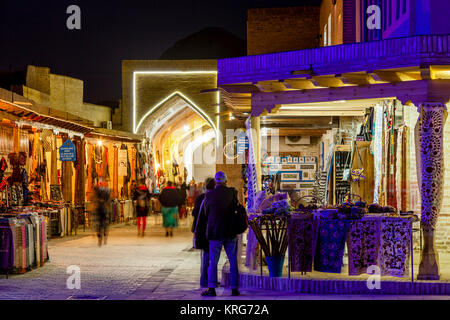 The Bazaar At Night, Bukhara, Uzbekistan Stock Photo