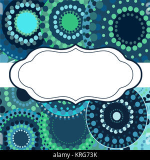 Patterned frame background invitation circular ornament blue Stock Photo