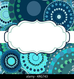 Patterned frame background invitation circular ornament blue Stock Photo