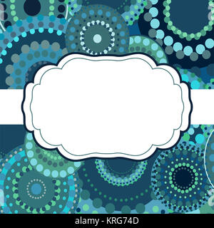 Patterned frame background invitation circular ornament blue Stock Photo