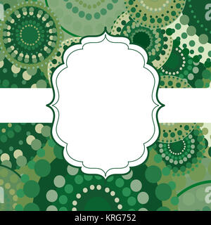 Patterned frame background invitation circular ornament green Stock Photo
