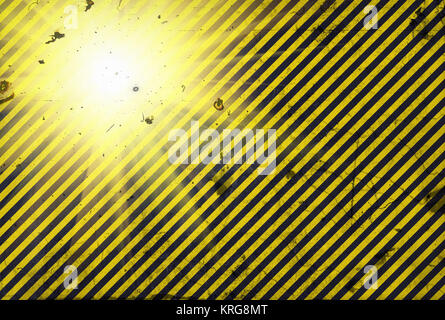 Shining warning black and yellow diagonal lines in grunge style Stock Photo
