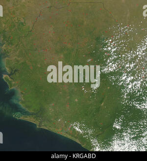 Satellite image of Sierra Leone in February 2003 Stock Photo