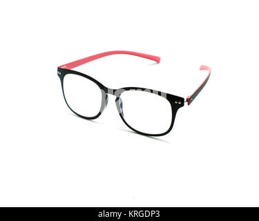 Black and pink color glasses isolated on white background. Stock Photo