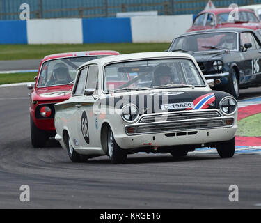 Viggo Lund, Ford Lotus Cortina Mk1, HRDC, Coys Trophy, Pre-66 Touring Cars, Donington Historic Festival, 2017, motor racing, motor sport, motorsport,  Stock Photo