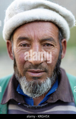 Old man, Balti people, Nubra Valley, Turtuk, Ladakh, Jammu and Kashmir, India Stock Photo