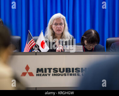 Gail Skofronick-Jackson, NASA GPM Project Scientist, talks during a science briefing for the launch of the Global Precipitation Measurement (GPM) Core Observatory aboard an H-IIA rocket, Wednesday, Feb. 26, 2014, Tanegashima Space Center, Japan. Launch is scheduled for early in the morning of Feb. 28 Japan time. Once launched, the GPM spacecraft will collect information that unifies data from an international network of existing and future satellites to map global rainfall and snowfall every three hours.  Photo Credit: (NASA/Bill Ingalls) Global Precipitation Measurement (GPM) Mission (1281293 Stock Photo