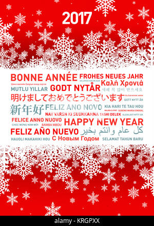 Happy new year greetings card from all the world Stock Photo