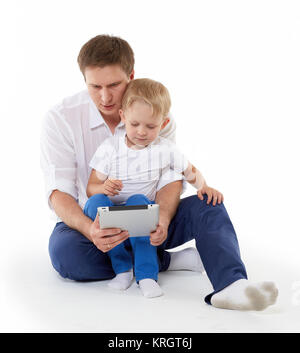 Happy father with little son. Stock Photo