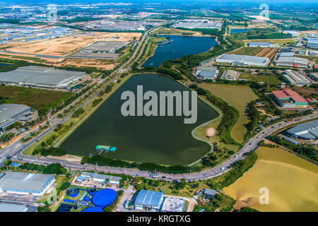 Water Reservoir Industrial Estate Land Development Stock Photo
