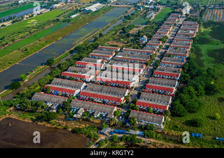 Farmland housing in land development in Thailand Stock Photo