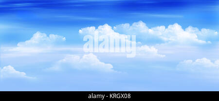 Clouds in a Blue Sky Panorama View Stock Photo