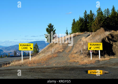A runaway truck ramp for emergency escape by out of control truckers on