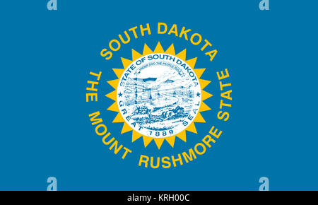 Flag of South Dakota correct size illustration Stock Photo