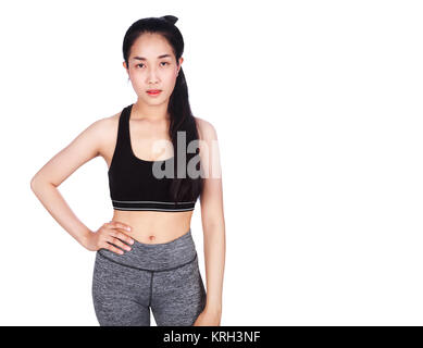 Portrait of fitness young woman isolated on a white background Stock Photo