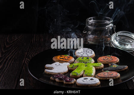 Homemade delicious ginger biscuits for Halloween Stock Photo