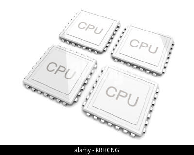 3D rendered Illustration. Two core CPU. Isolated on white. Stock Photo