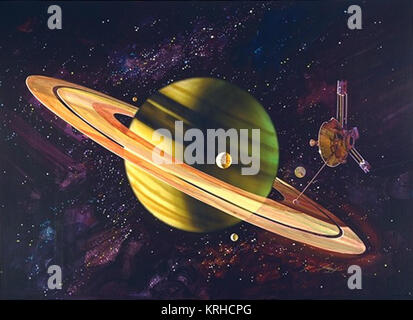 Pioneer 11 at Saturn Stock Photo