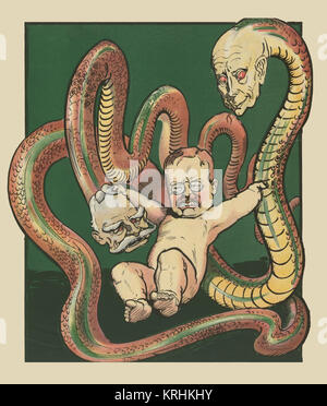 The infant Hercules and the Standard Oil serpents Stock Photo