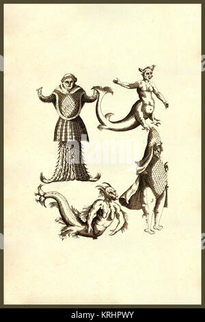 "sea creatures. From the 1642 book Monstrorum Historia by Ulisse ...