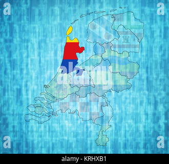 north holland on map of provinces of netherlands Stock Photo