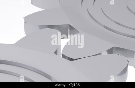 macro cogweell of two gear wheels 3d illustration Stock Photo