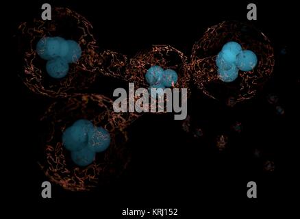 molecules with electric cloud of electrons and energetic links isolated on black 3d illustration Stock Photo