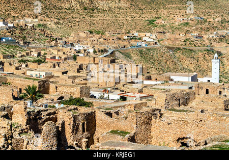 View of Toujane, a Berber mountain village in southern Tunisia. North Africa Stock Photo